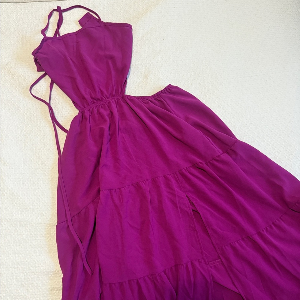 SHEIN Fuchsia purple halter maxi dress